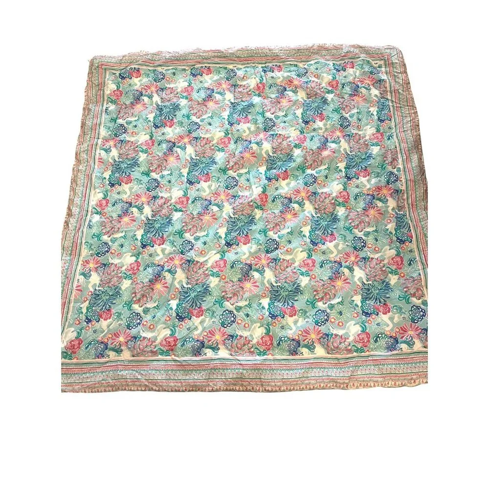 Pottery Barn Lilly Pulitzer Floral Unicorns in Bloom Preppy Full Size Comforter